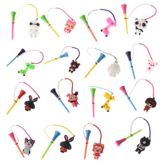 Golf Tee High Stability Cartoon Compact Handmade Different Rope Prevent Loss Golf Ball Holder for Outdoor