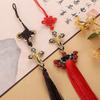 Classic Style Cross Pendant Chinese Knot Black Tassel Car Rearview Mirror Holder for Car Interior Decoration