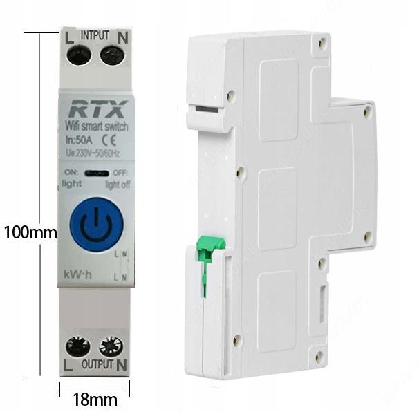 TUYA 40A DIN WiFi Controller Relay ENERGY MEASUREMENT
