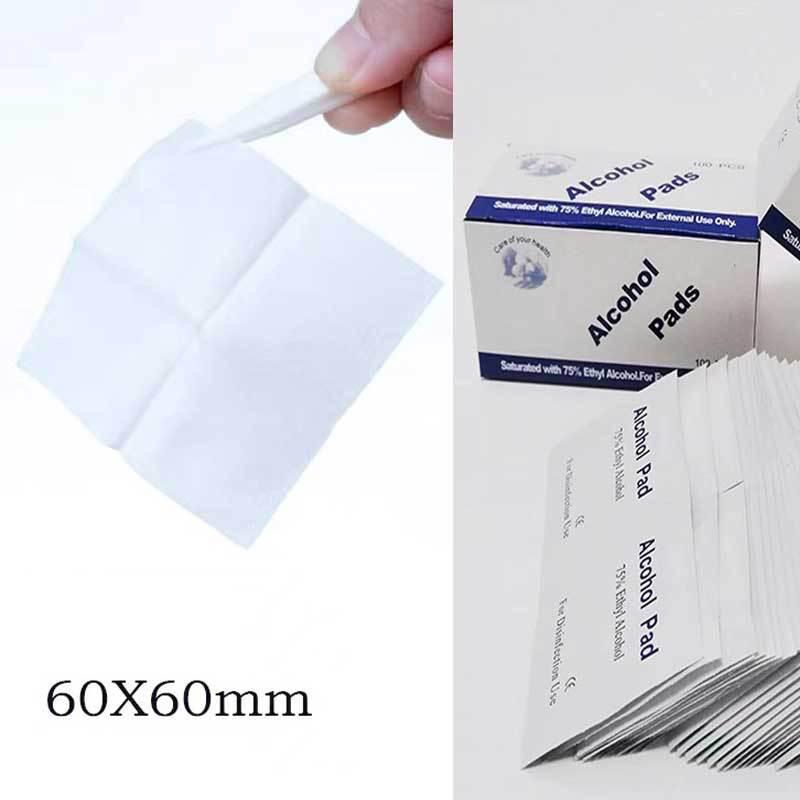 Disposable Alcohol Cotton Pads - 100 Non-Irritating, Odor-Free Pads for Manicure and Nail Care
