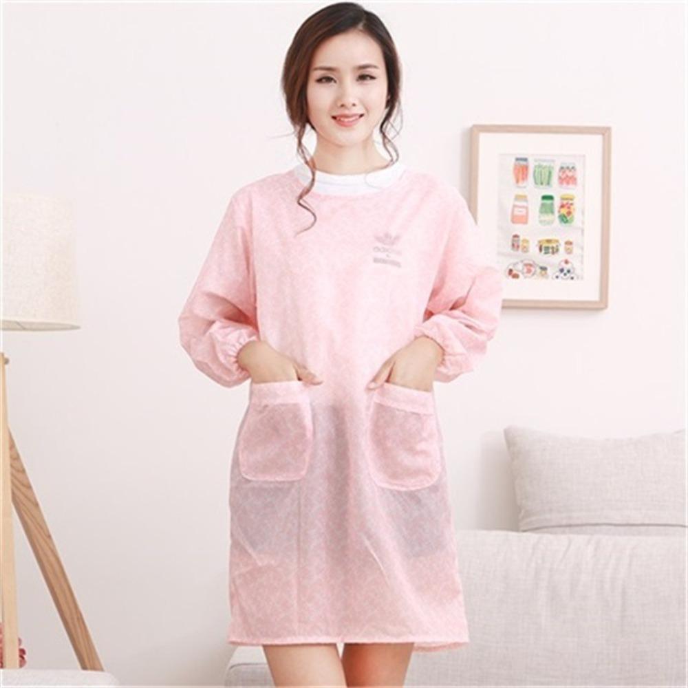 Durable Long-Sleeved Kitchen Apron Oil-proof Waterproof Adult Smock Lightweight Washable Catering Waiter Work Overalls