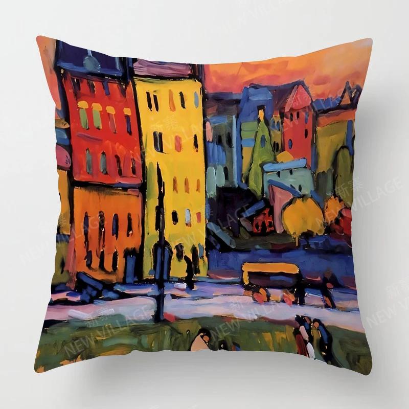 Home Living Room Decoration Cushion Covers Vintage Oil Painting Style Throw Pillow Cover45*45 Pillowcase 40x40cm 50x50 45x45