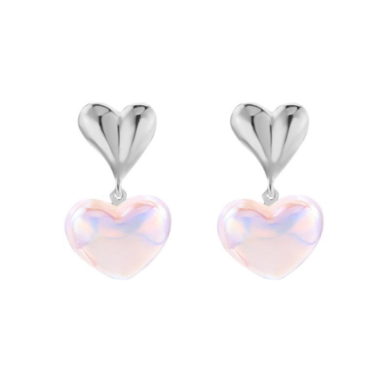 Love Earrings Jewelry Fashion Versatile Alloy Earrings Niche Light Luxury Acrylic Stud Earrings Women