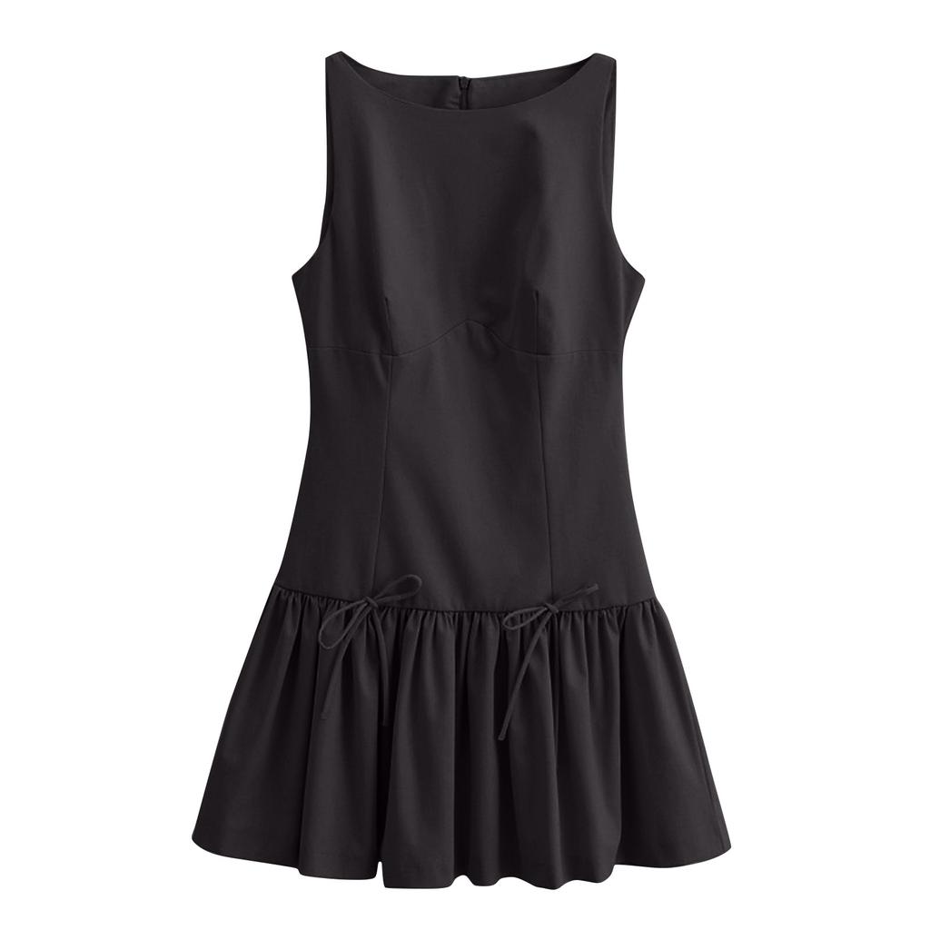 Dámské letní šaty s volným výstřihem do U Šaty bez rukávů s kapsami