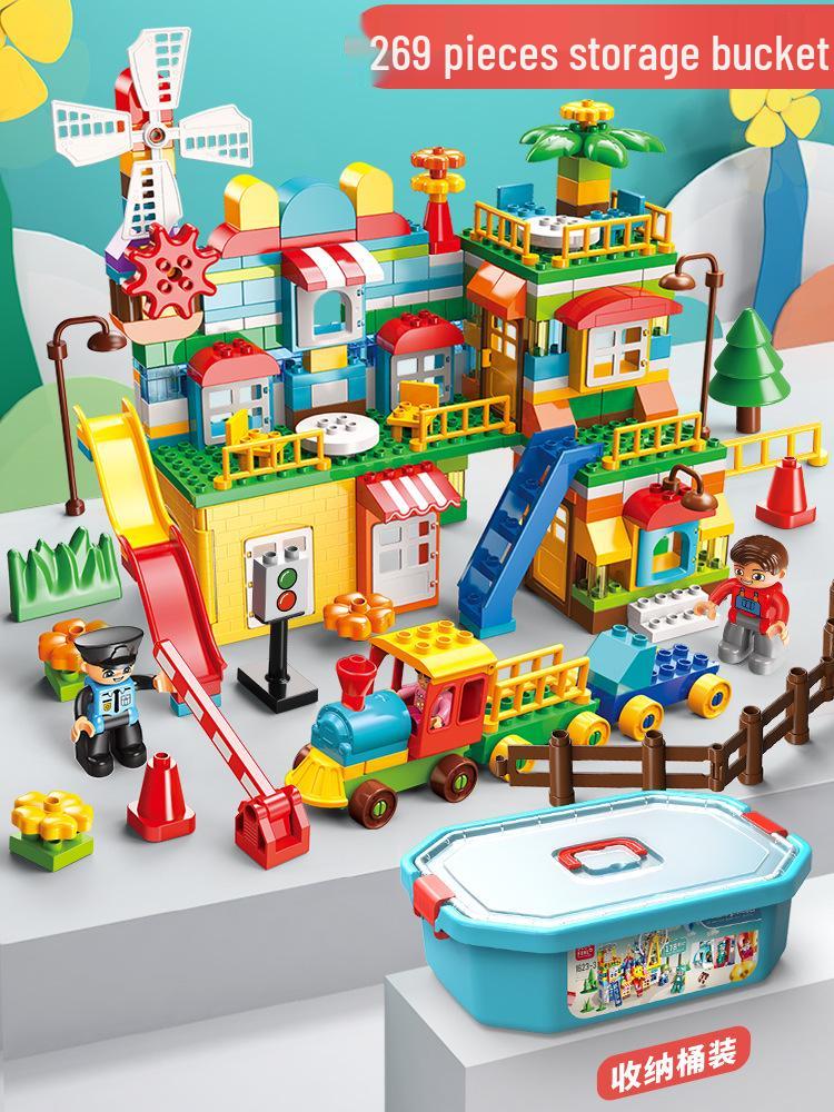 Feile Large Particle Educational Building Blocks Compatible with Lego: Castle and Amusement Park Set for Kids