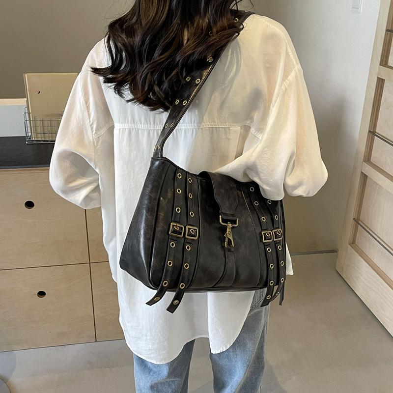 Belt Buckle Designer Women's Small 2024 Korean Fashion Shoulder Bag PU Leather Crossbody Bags Handbags and Purses