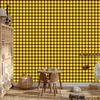 Yellow and ochre checkered wallpaper for living room and bedroom 50x1000