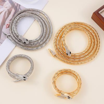 Exaggerated Snake Necklace Bracelet Adjustable Personalized Hip-Hop Style Necklace Bracelet Street Shot Show Trendy Cool Neck Chain