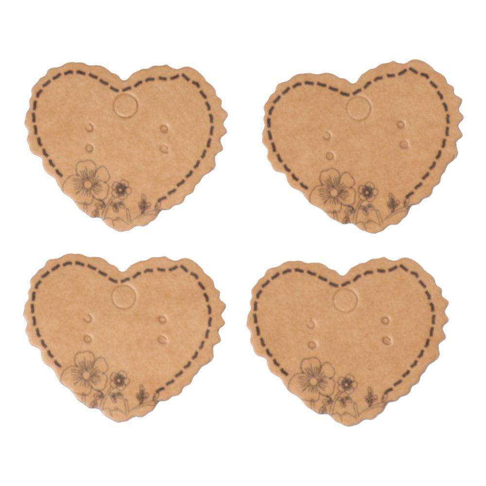 Brown Earring Holder Cards Kraft Paper Kraft Paper Tags Ear Studs Display  For Earrings