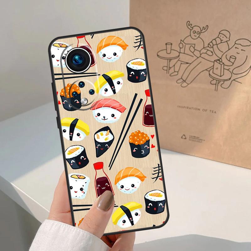 

Sushi Food For Huawei P20 P30 P40 P60 Pro P Smart Nova 9 5T Honor 70 90 50 Magic5 Lite X7a X9a X8a Case For Huawei P20