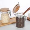KKC Coffee Bean Storage Jar, 250g Coffee Beans, Powder, Sugar, Tea, Snow Peak Glass Canister, Airtight Storage Container, 800ml, Set of 2 + 1 Spoon
