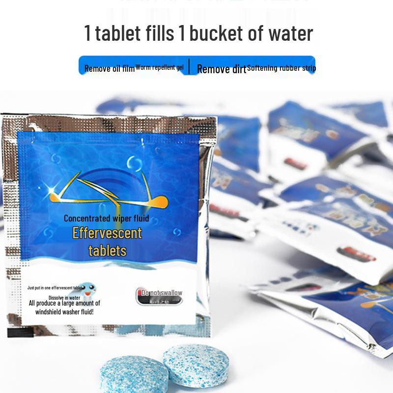 Effervescent Windshield Washer Tablets – Concentrated Cleaner & Insect Remover