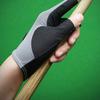 1PC Professional Half Finger Billiard Gloves For Left Hand Breathable Wear Resistant Ice Silk Gloves With Non-Slip Gasket Self-Adhesive Cloth Fixed