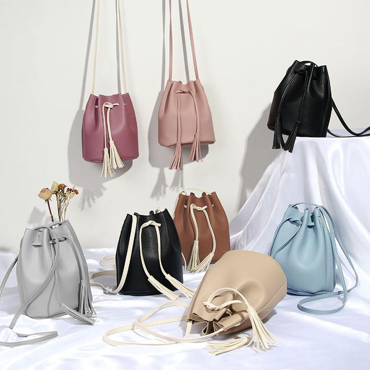 

Женская маленькая сумка Мода Досуг Женская сумка Одно плечо Сумка Drawstring Bucket Bag