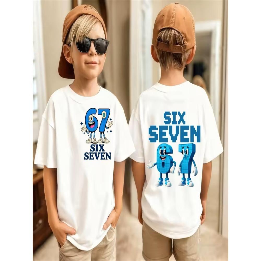 Summer 67 Meme T-Shirt for Men's Funny Digital Print Short Sleeve Tee Loose Comfortable Tops Streetwear Fashion Women Clothes
