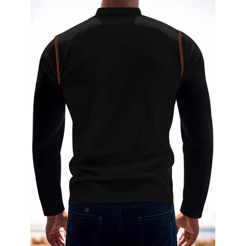 Men S Long Sleeve Casual T Shirt Color Block