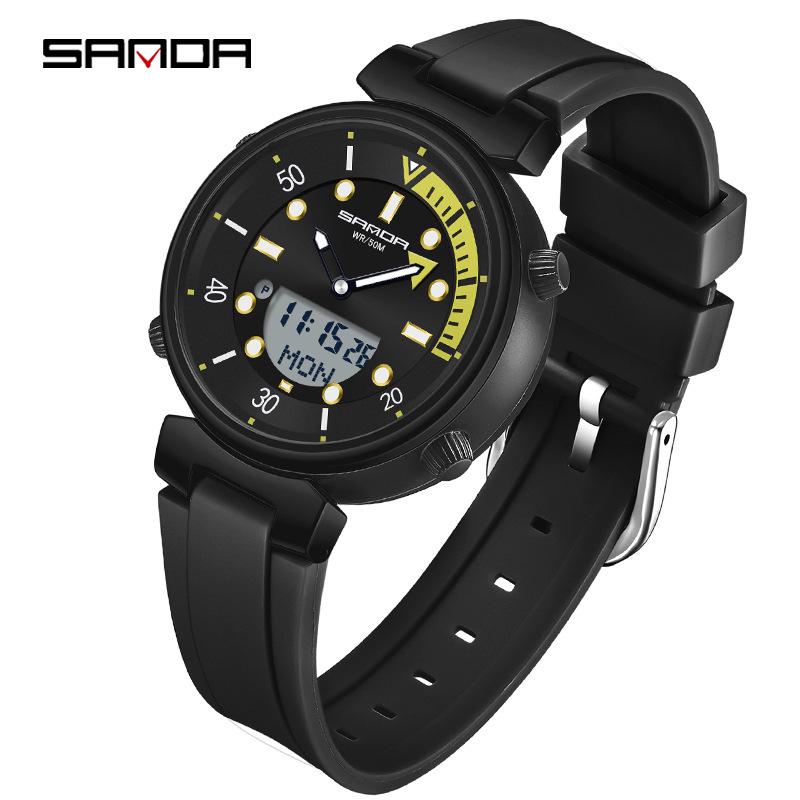 Sanda Youth Luminous Multi-Functional Waterproof Wristwatch