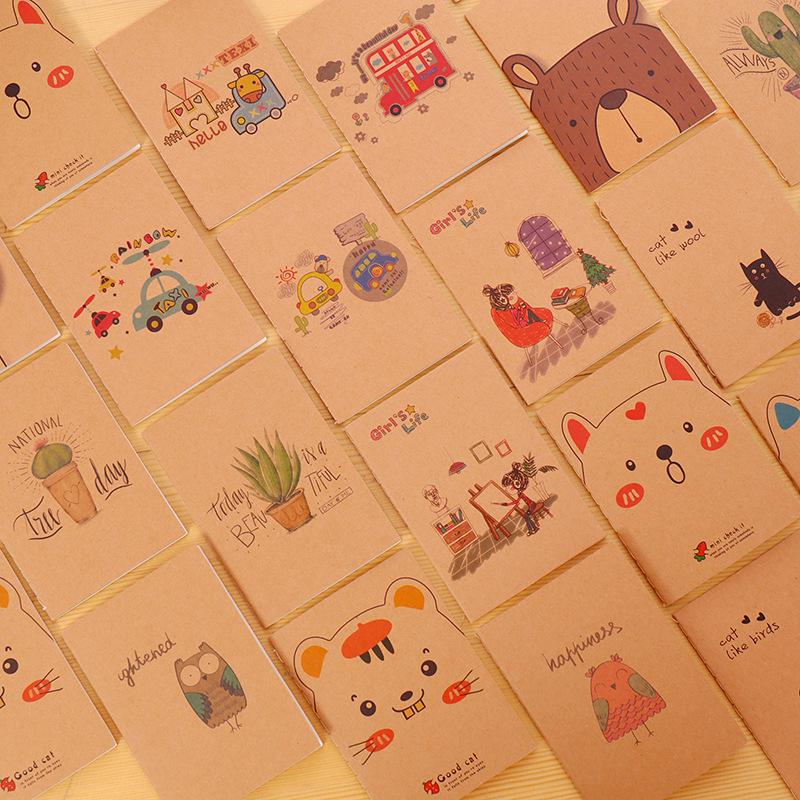 Mini Carnet de Poche Rétro en Papier Kraft - Pages Blanches avec Reliure Cousue, Format 64K, Petit Cadeau Idéal pour Étudiants