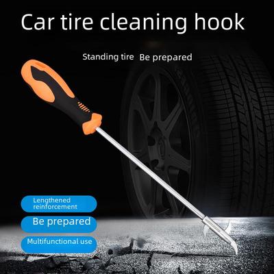 Portable Tire Stone Removal and Cleaning Tool with Hook