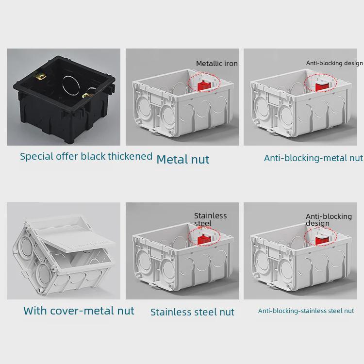 86 Type PVC Fire-Retardant Embedded Junction Box for Switch & Socket 