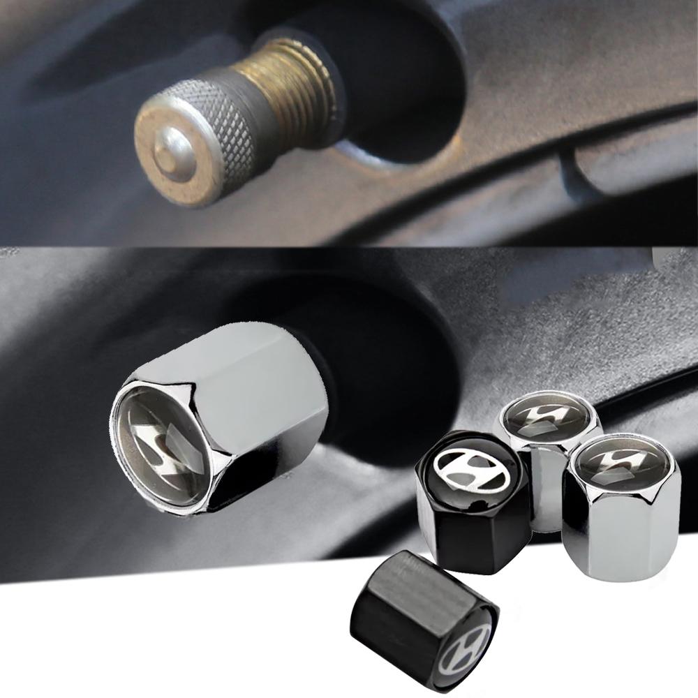 4pcs Car Styling for Hyundai Santa Genesis Tiburon Elantra Accent Sonata I35 I20 I30 Azera Wheel Valve Caps Tire Stem Dust Cover E5