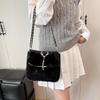 2025 Autumn/Winter Plush Tassel Antler Crossbody Shoulder Bag - Versatile Small Square Fashion Handbag