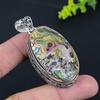 Bijuterii pandantiv din argint 925 din piatră prețioasă din coajă de abalone 2,52" p8m40