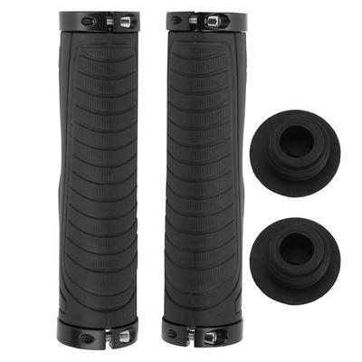 Mountainbike Weiche Lenkergriffe Fahrrad Doppelklemme Rutschfeste Gummi-Lenkergriffe(Schwarz )