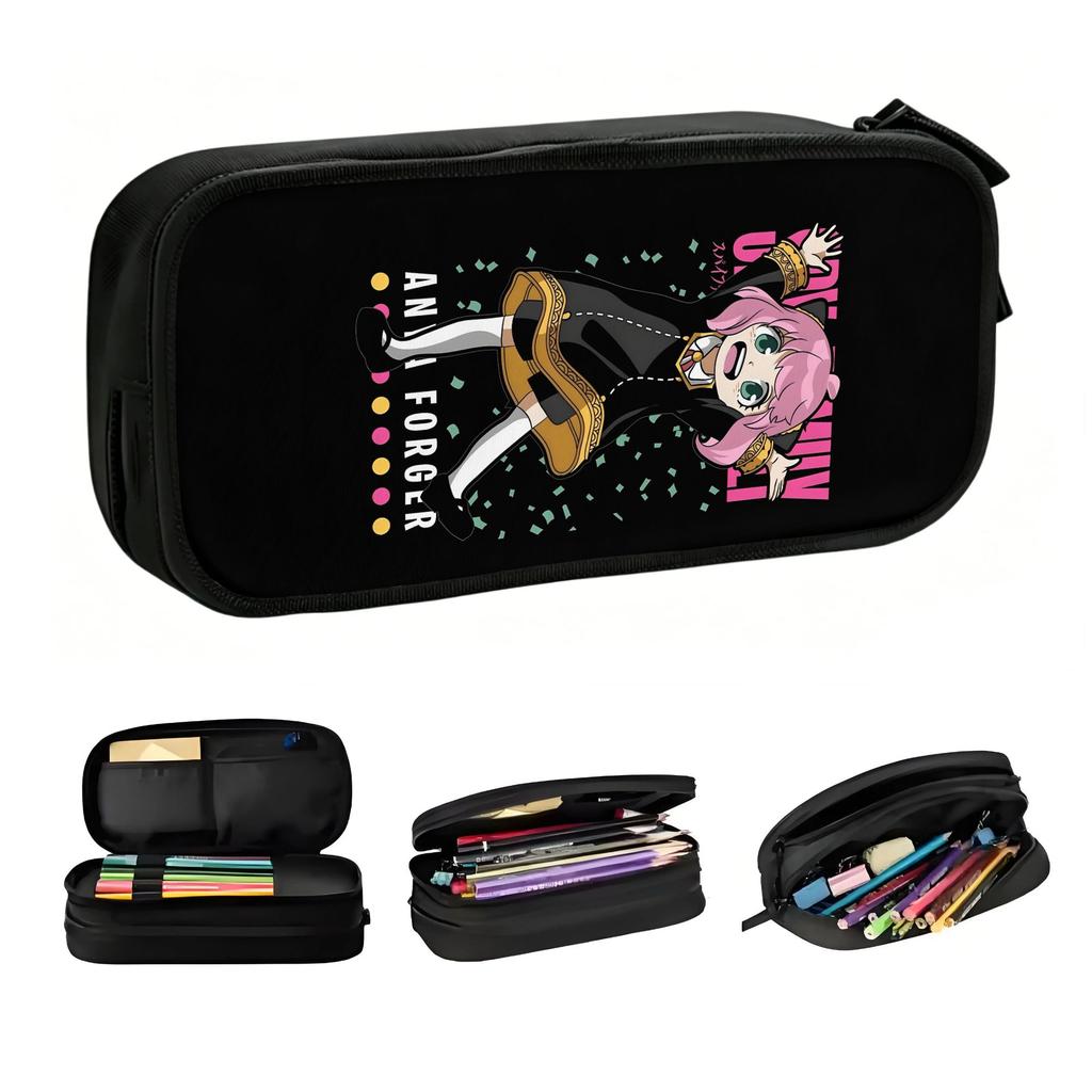 Manga Spy Family Japane Anime Kawaii Pencil Cases Girls Boys Large Capacity Anya Agent Pencil Pouch Student School