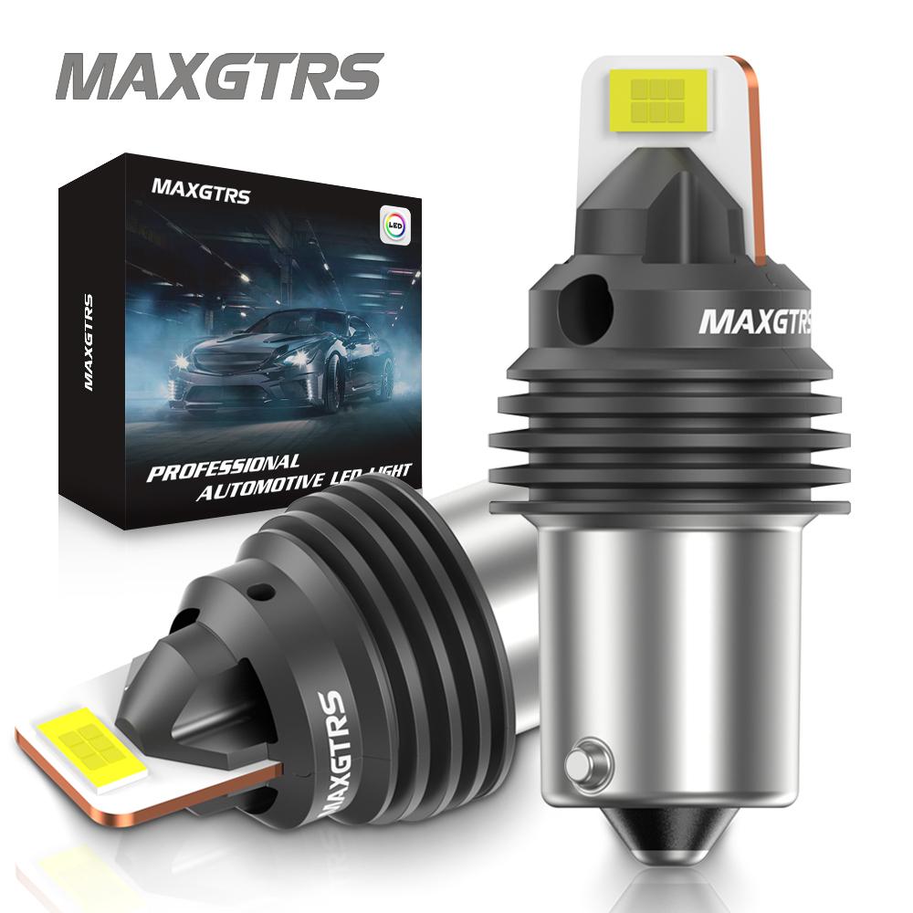 MAXGTRS 2Pcs 1156 P21W 1157 T20 LED 7440 W21W Reverse 7443 WY21W W21/5W Parking Lamps Daytime Running Light 3570 Chip Canbus