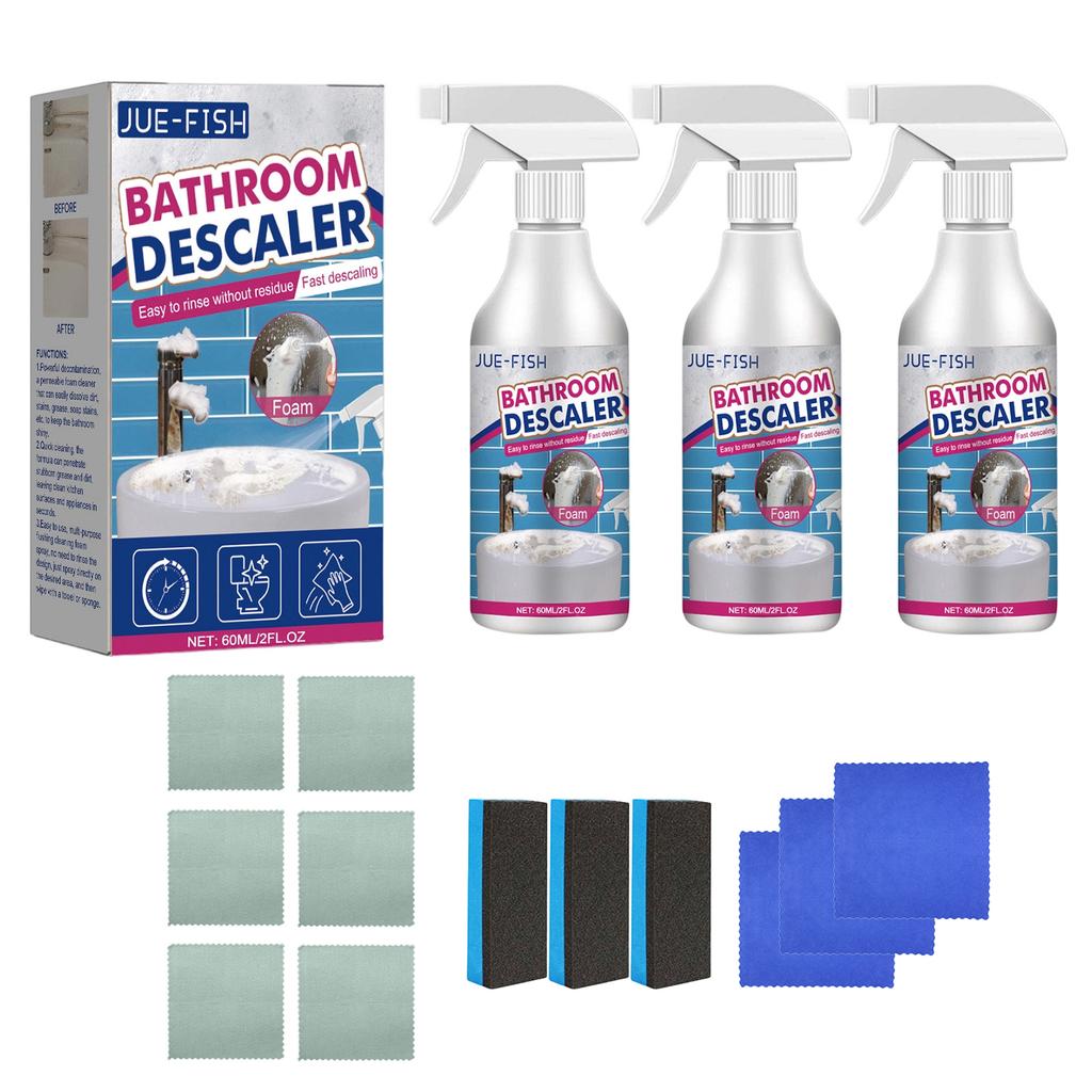 Powerful Stain Remover for Bathroom Glass and Stainless Steel Surfaces Shower Head Cleaner for Efficient Home Cleaning