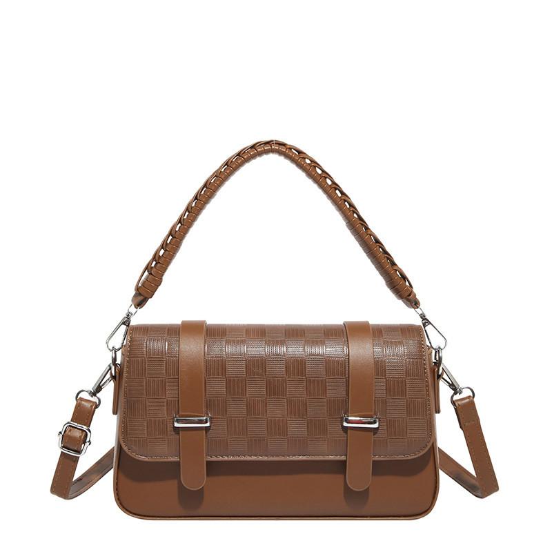 IELGY Ladies Diagonal Bag Retro Small Square Bag Solid Color