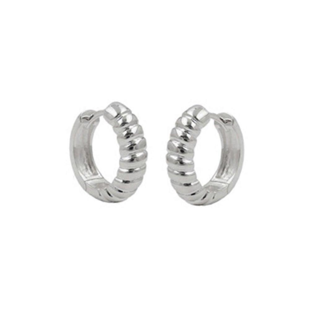 Hinged Hoop Earrings 15x4mm Silver 925 - Gl93615