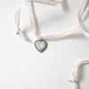 MERRYMOTIVE Pearly Heart and Ribbon String Necklace