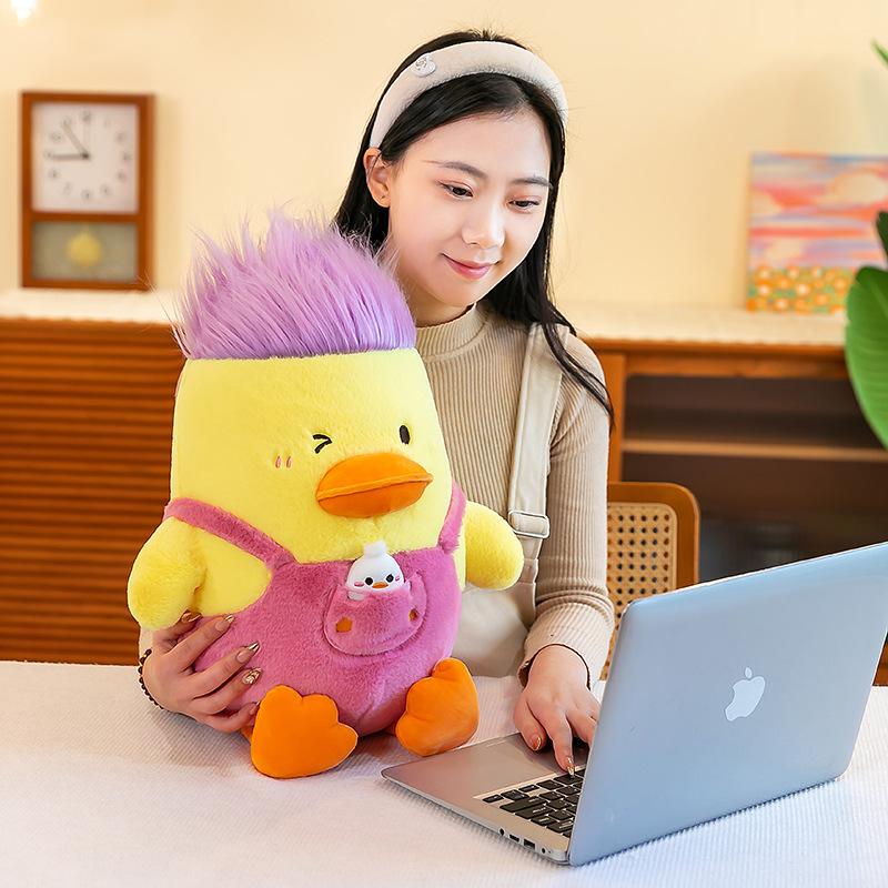 Cartoon Duck Plush Toys for Children DIY Hairstyle Duck Doll 8 Inch Grabbing Machine Doll Birthday Gift