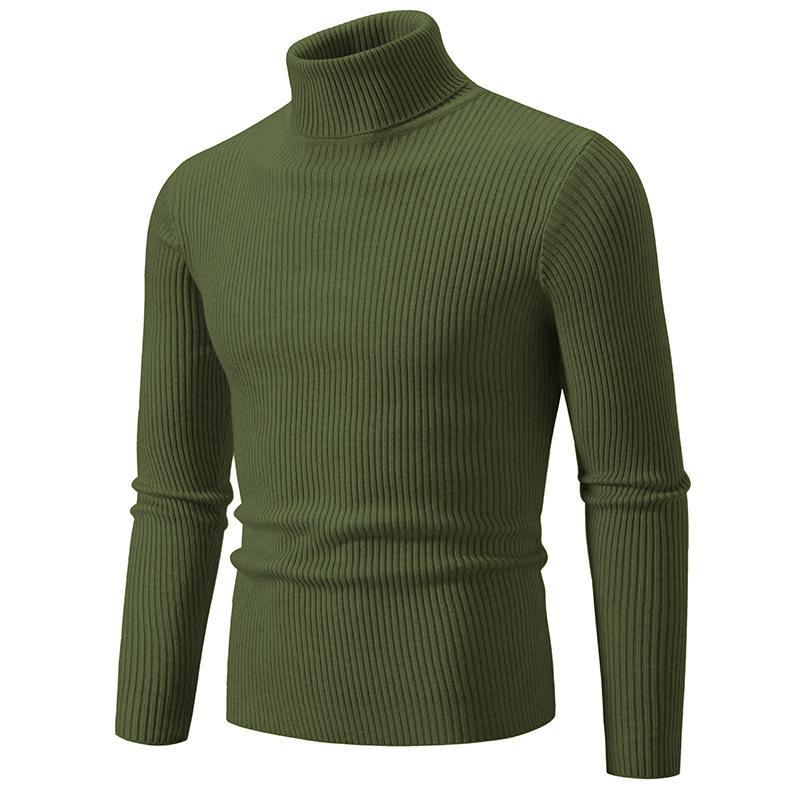 Men’s Plus Size Solid Mock Neck Pullover Knit Sweater