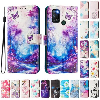 Etui ze skóry ekologicznej Dream Butterfly Forest Luxury w stylu portfela, w stylu książki, do modeli Oppo A72/A52/A92 4G, A36 4G, Reno 8/9, Realme 8/9/10/11/12...
