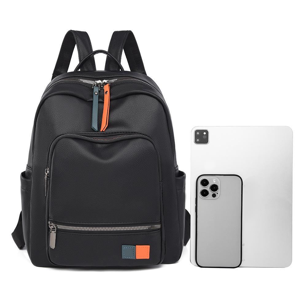 Fashion retro simple backpack new versatile leisure travel backpack soft leather niche commuter college student schoolbag