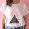 2021 Summer Women T -Shirt Geometry Printed Tshirts Casual Tops Tee Harajuku 90s Vintage White Tshirt Female Clothing