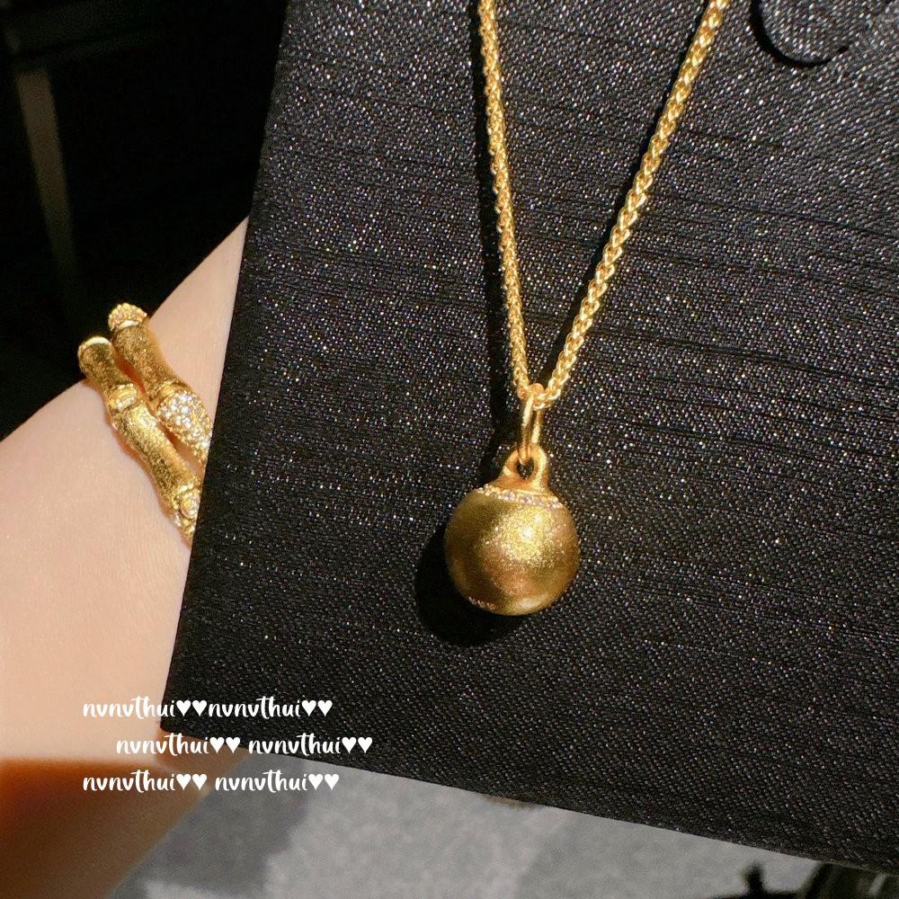 

Ancient Gold Filigree Chisel Carved Double Gourd Necklace, New Chinese Style, Golden Tuo Tuo Hammer Butterfly Vajra Pestle Pendant Chain