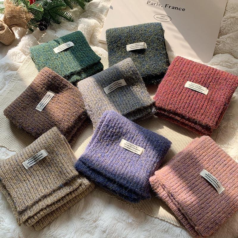 Scarf women's winter high-end sense new light luxury Angela red knitted scarf scarf