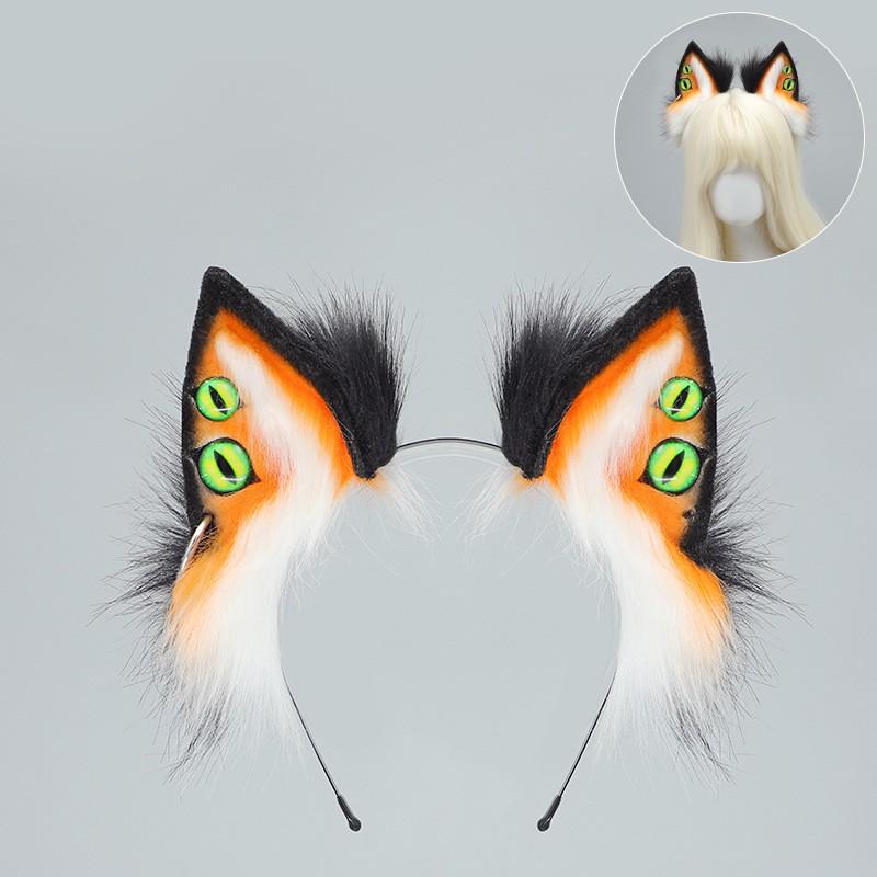 Furry Fox Ear Headband Cosplay Accessory Punk Gothic Demon Cthulhu Wolf Ears Halloween Anime Convention