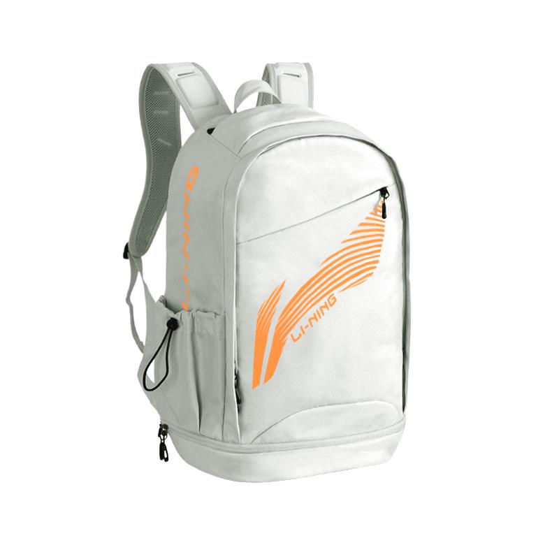 Li Ning Fashion Casual Zipper Backpack Unisex Backpacks White Orange ABST403-3 White & Orange