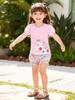 Little Maven Summer Girls' Chic European & American Style Cartoon Clothing Set