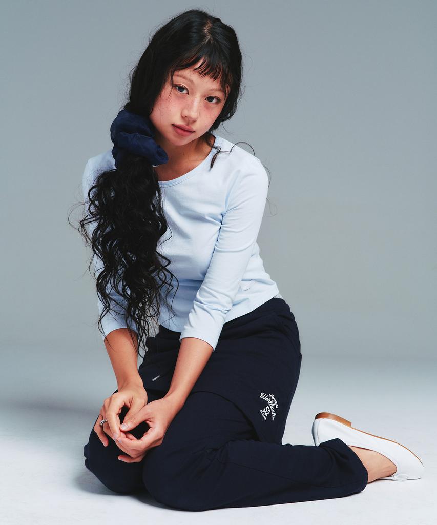 AMES-WORLDWIDE Classic 3/4 Sleeve Round Tee Blue