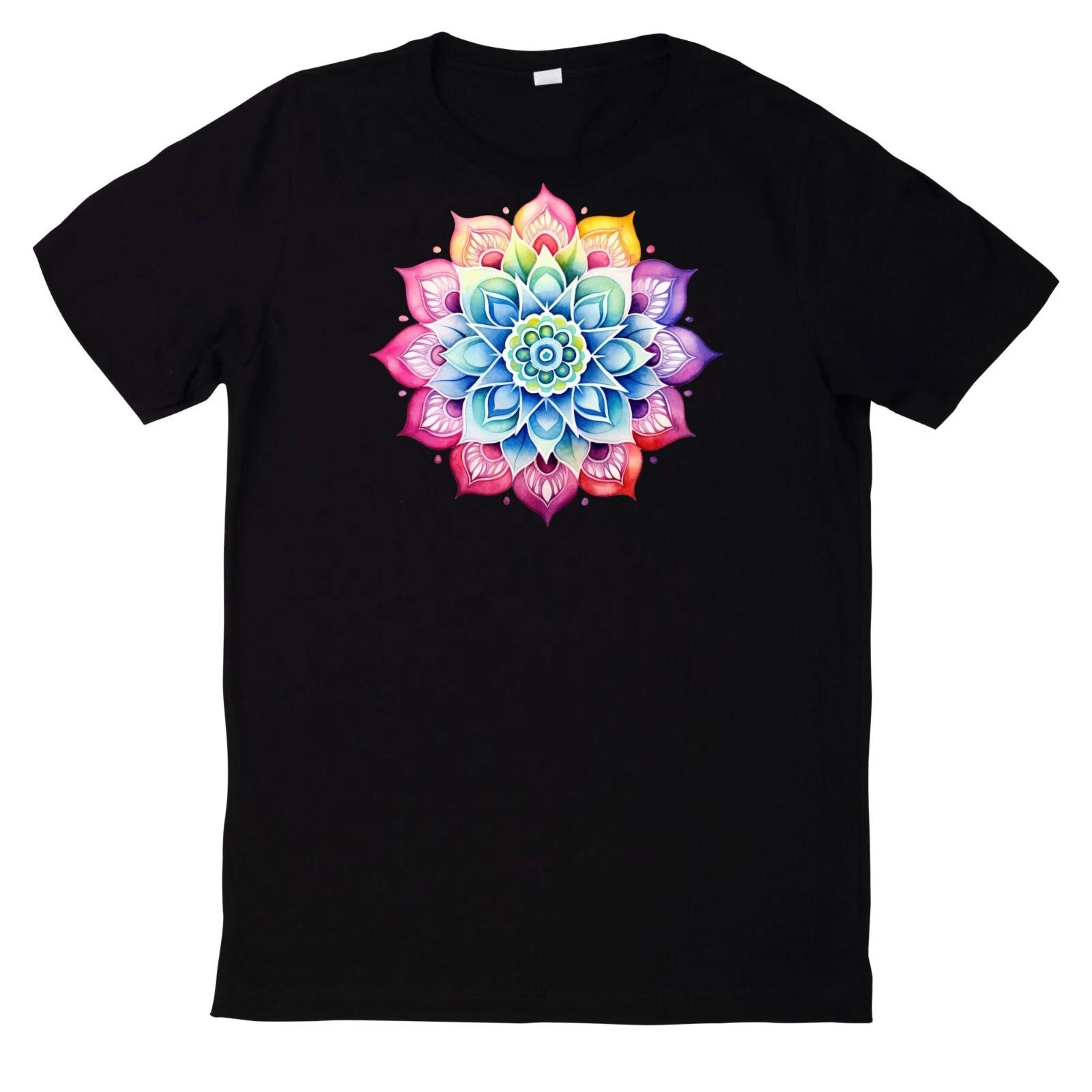 T-Shirt Aquarell Mandala Motiv Baumwolle XL
