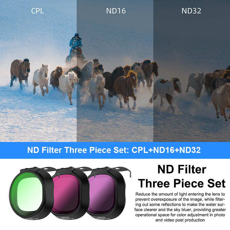 Kit de filtres pour objectif de drone pour Neo2 Filtre ND Kit Filtre ND8 ND16 ND32 Filtre CPL UV Filtre anti-reflets pour caméra Accessoires de drone