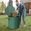Large Capacity Garden Leaf Bag Branches and Fallen Leaves Collection Bag Dark Green PP Woven Reusable Plant Garbage Bag Supplies