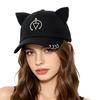 Metal Rings Baseball Caps Cat Ear Dad Hat Creative Sunscreen Hat  Outdoor