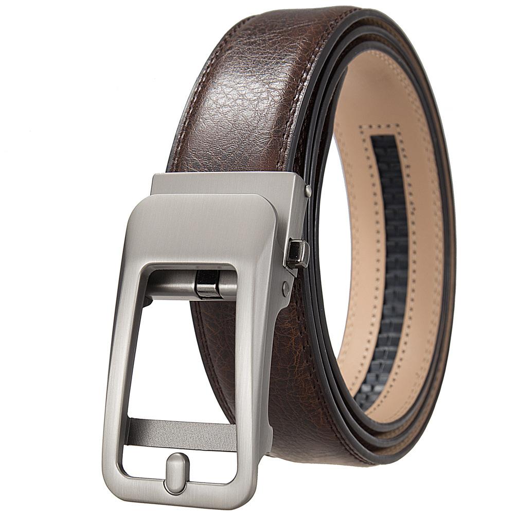 1Pcs Men'S Belt, A Variety Of Options, Automatic Buckle, Two-Layer Cowhide Belt Ly36-561011-1